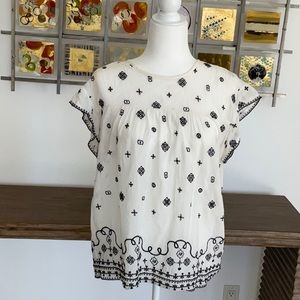 Scotch & Soda Short Sleeve Embroidered Top